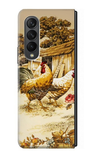 S2181 Français Pays Poulet Etui Coque Housse pour Samsung Galaxy Z Fold 3 5G
