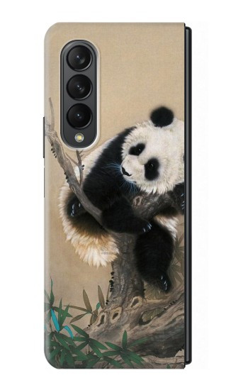 S2210 Peinture Art Panda Fluffy Etui Coque Housse pour Samsung Galaxy Z Fold 3 5G
