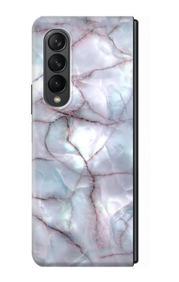 S2316 Bleu foncé Marbre Texture graphique Imprimer Etui Coque Housse pour Samsung Galaxy Z Fold 3 5G