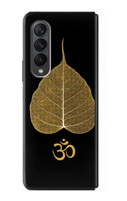 S2331 Feuille d'or bouddhiste Symbole de l'OM Etui Coque Housse pour Samsung Galaxy Z Fold 3 5G