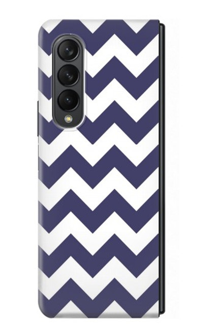 S2345 Marine Bleu Shavron Zig zag Etui Coque Housse pour Samsung Galaxy Z Fold 3 5G