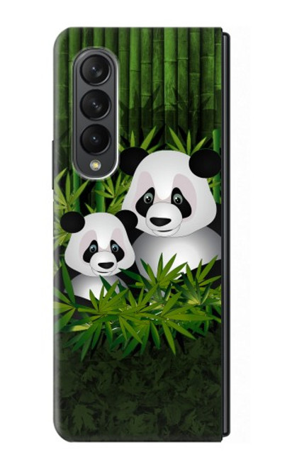 S2441 Forêt de Bambous de la famille Panda Etui Coque Housse pour Samsung Galaxy Z Fold 3 5G