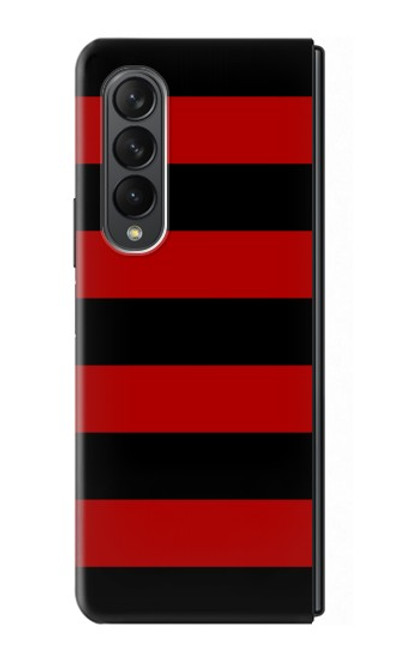 S2638 Noir et Rouge rayé Etui Coque Housse pour Samsung Galaxy Z Fold 3 5G