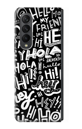 S2744 Hey Salut Bonjour Motif Art Etui Coque Housse pour Samsung Galaxy Z Fold 3 5G