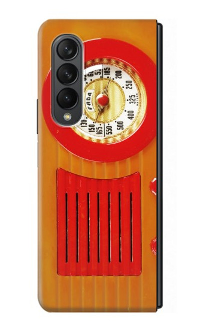 S2780 Radio bakélite orange millésimé Etui Coque Housse pour Samsung Galaxy Z Fold 3 5G
