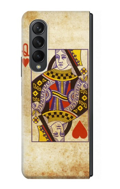 S2833 Poker Carte Coeurs Reine Etui Coque Housse pour Samsung Galaxy Z Fold 3 5G