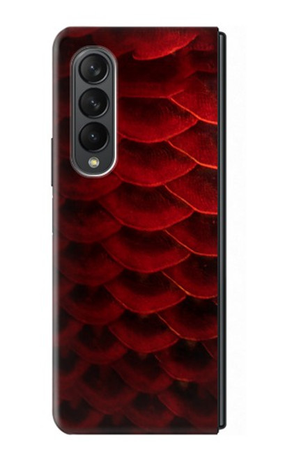 S2879 Rouge Arowana écailles de poisson Etui Coque Housse pour Samsung Galaxy Z Fold 3 5G