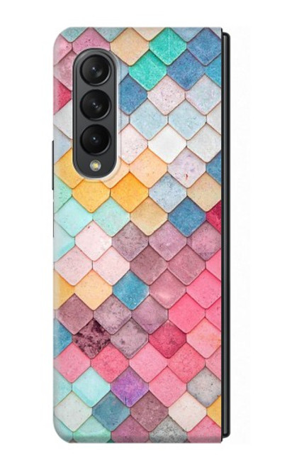 S2947 Bonbons Minimal Couleurs pastel Etui Coque Housse pour Samsung Galaxy Z Fold 3 5G