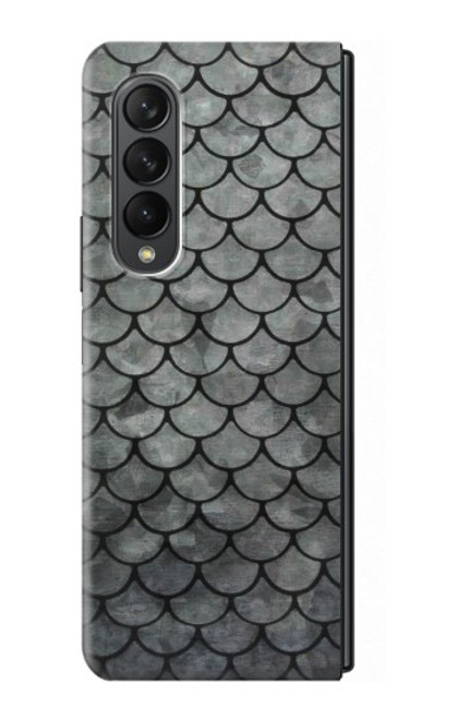 S2950 Echelle Argent Poisson Etui Coque Housse pour Samsung Galaxy Z Fold 3 5G