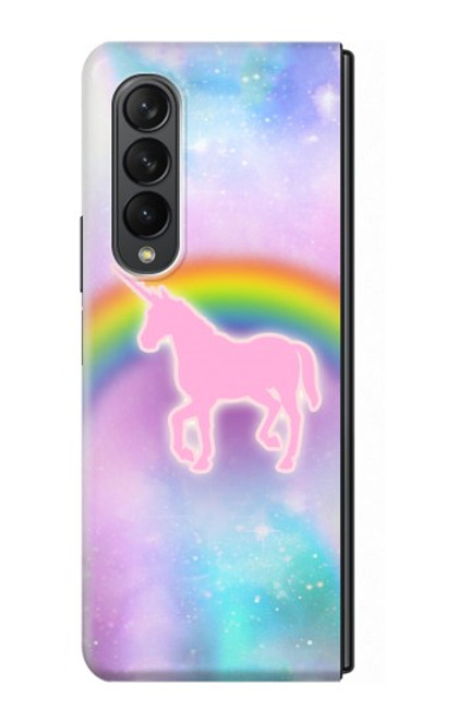 S3070 Arc en ciel pastel ciel Licorne Etui Coque Housse pour Samsung Galaxy Z Fold 3 5G