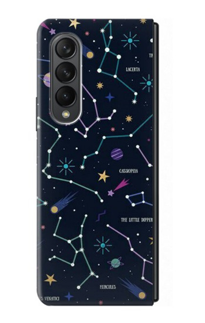 S3220 Carte Zodiaque étoiles Constellations Etui Coque Housse pour Samsung Galaxy Z Fold 3 5G