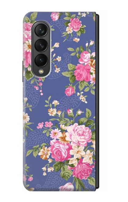 S3265 Motif Fleur millésimé Etui Coque Housse pour Samsung Galaxy Z Fold 3 5G
