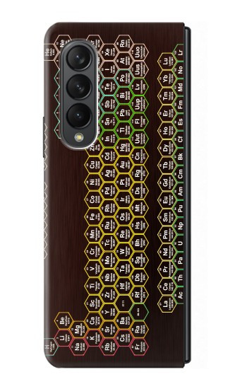 S3544 Néon Honeycomb Tableau périodique Etui Coque Housse pour Samsung Galaxy Z Fold 3 5G