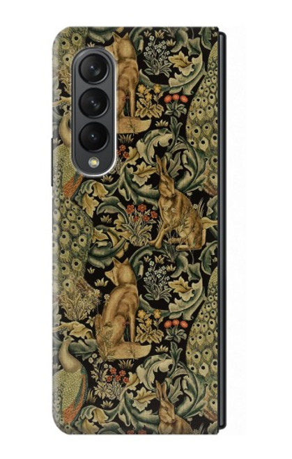 S3661 William Morris Forest Velvet Etui Coque Housse pour Samsung Galaxy Z Fold 3 5G