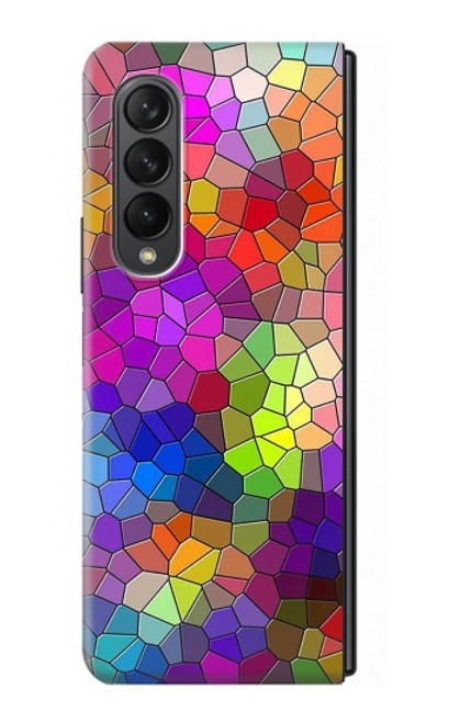 S3677 Mosaïques de briques colorées Etui Coque Housse pour Samsung Galaxy Z Fold 3 5G