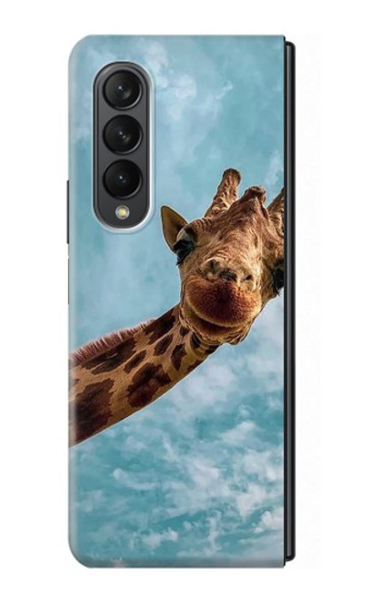 S3680 Girafe de sourire mignon Etui Coque Housse pour Samsung Galaxy Z Fold 3 5G