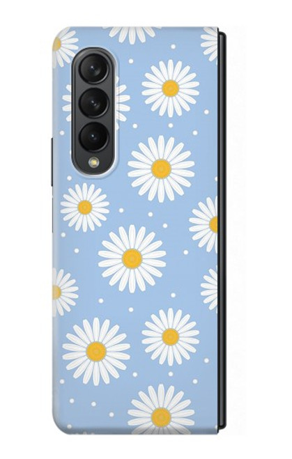 S3681 Motif de fleurs de marguerite Etui Coque Housse pour Samsung Galaxy Z Fold 3 5G