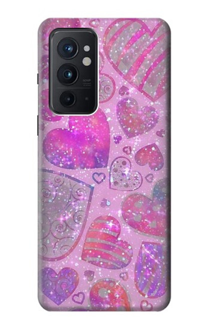 S3710 Coeur d'amour rose Etui Coque Housse pour OnePlus 9RT 5G