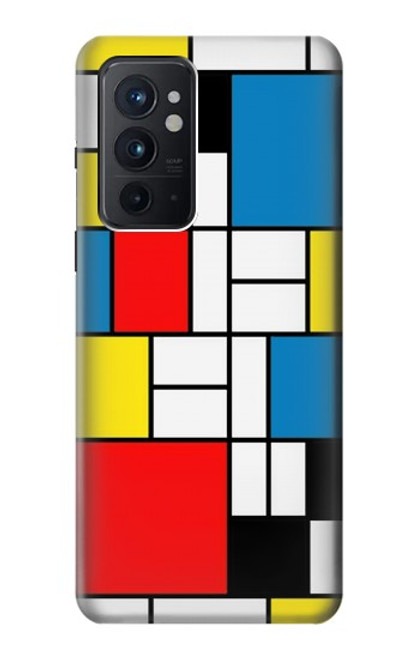 S3814 Composition de dessin au trait Piet Mondrian Etui Coque Housse pour OnePlus 9RT 5G