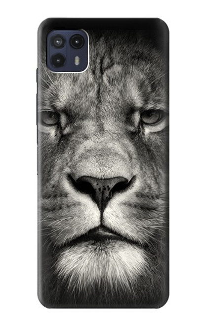 S1352 Lion Visage Etui Coque Housse pour Motorola Moto G50 5G [for G50 5G only. NOT for G50]