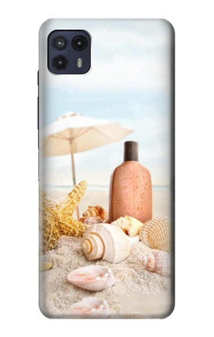 S1425 Seashells sur la plage Etui Coque Housse pour Motorola Moto G50 5G [for G50 5G only. NOT for G50]