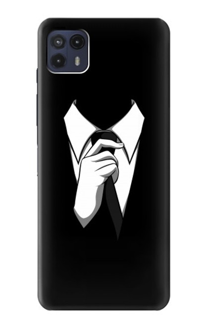 S1591 Anonymous Homme en Costume Noir Etui Coque Housse pour Motorola Moto G50 5G [for G50 5G only. NOT for G50]