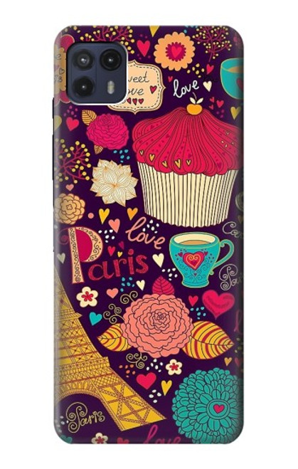 S2353 Paris Dessin Motif de Millésime Etui Coque Housse pour Motorola Moto G50 5G [for G50 5G only. NOT for G50]