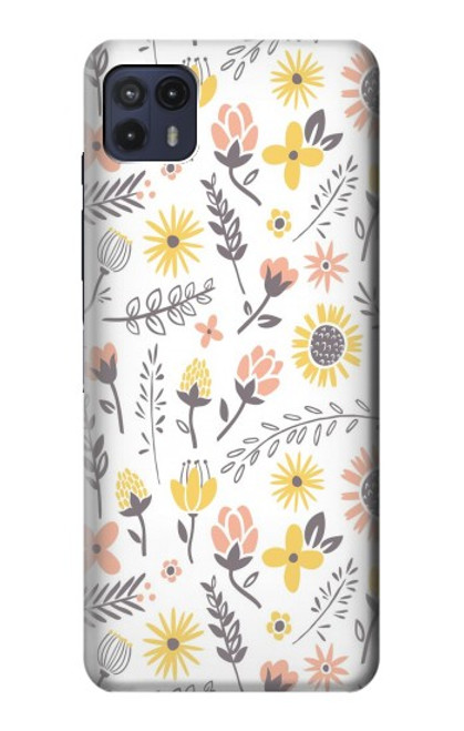 S2354 Motif pastel Fleurs Etui Coque Housse pour Motorola Moto G50 5G [for G50 5G only. NOT for G50]