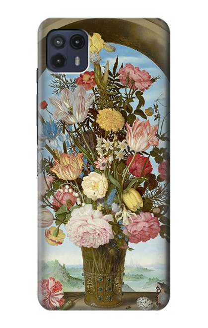 S3749 Vase de fleurs Etui Coque Housse pour Motorola Moto G50 5G [for G50 5G only. NOT for G50]