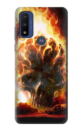 S0863 De feu crâne Etui Coque Housse pour Motorola G Pure