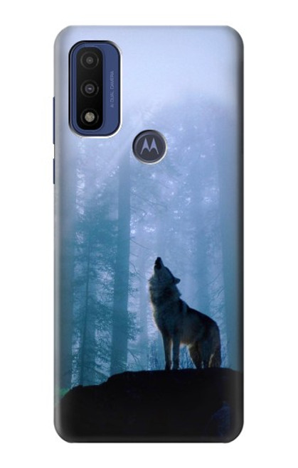 S0935 Loup Hurlant dans la forêt Etui Coque Housse pour Motorola G Pure