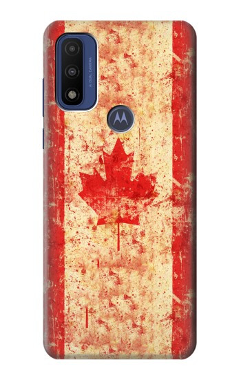 S1603 Drapeau du Canada Vieux Millésime Etui Coque Housse pour Motorola G Pure