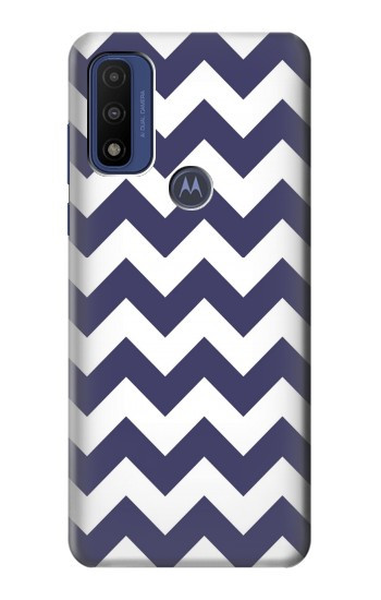 S2345 Marine Bleu Shavron Zig zag Etui Coque Housse pour Motorola G Pure
