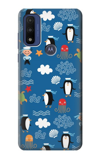 S2572 Motif Marin Penguin Etui Coque Housse pour Motorola G Pure
