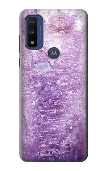 S2690 Cristaux améthyste imprimés graphiques Etui Coque Housse pour Motorola G Pure