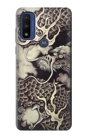 S2719 Japon Peinture dragon Etui Coque Housse pour Motorola G Pure