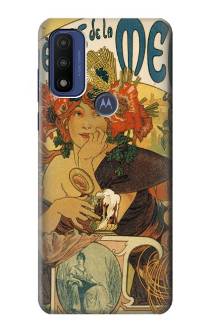 S2740 Alphonse Mucha De La Muse Bieres Etui Coque Housse pour Motorola G Pure