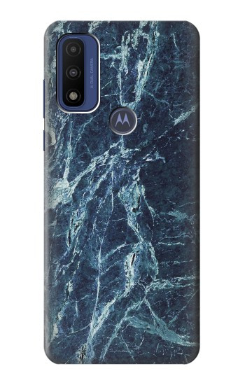 S2799 Lumière Bleu Marbre Pierre Imprimé Graphique Etui Coque Housse pour Motorola G Pure