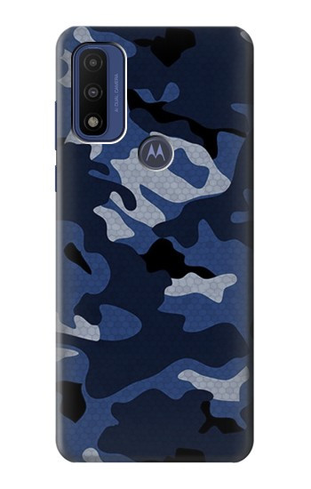 S2959 Marine Bleu Camo camouflage Etui Coque Housse pour Motorola G Pure