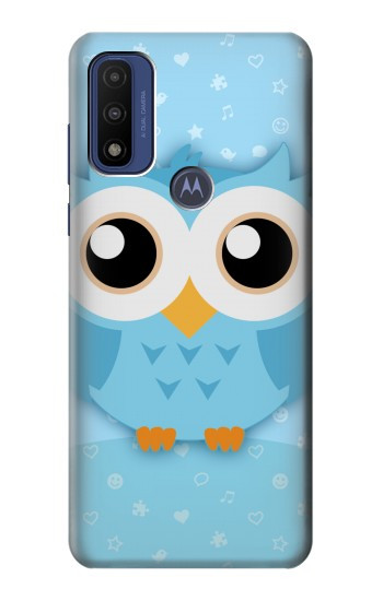 S3029 Bleu mignon Chouette Etui Coque Housse pour Motorola G Pure