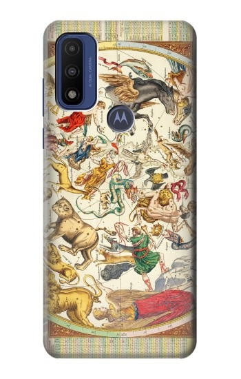 S3145 Constellation antique Carte du ciel étoilé Etui Coque Housse pour Motorola G Pure