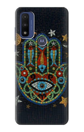 S3175 Hamsa Mosaïques main Etui Coque Housse pour Motorola G Pure