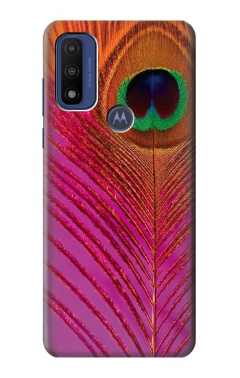 S3201 Rose Paon Plume Etui Coque Housse pour Motorola G Pure