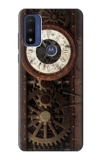 S3221 Gears steampunk Horloge Etui Coque Housse pour Motorola G Pure