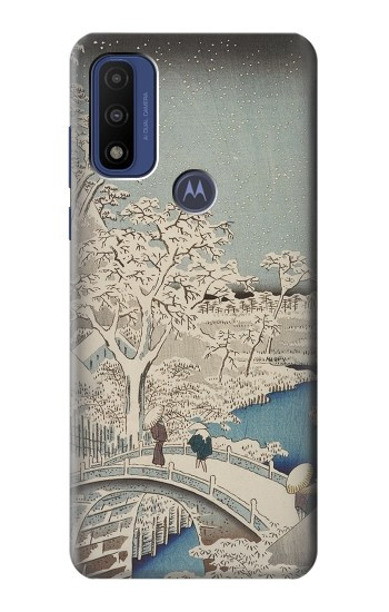 S3350 Utagawa Hiroshige Tambour Pont Yuhi Hill à Meguro Etui Coque Housse pour Motorola G Pure