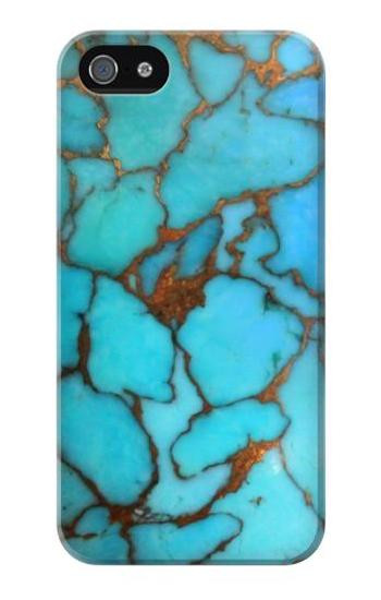 S2685 Aqua Turquoise Gemstone Graphic Printed Etui Coque Housse pour iPhone 5 5S SE