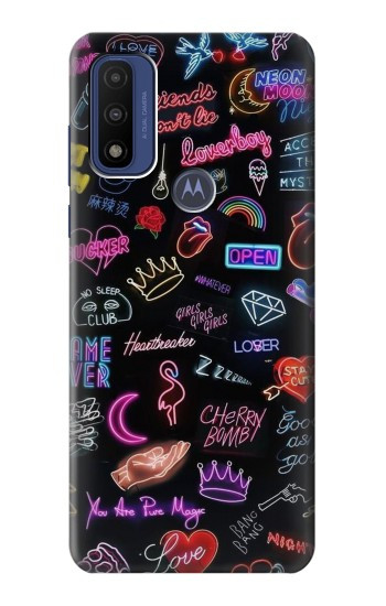 S3433 Néon graphique millésimé Etui Coque Housse pour Motorola G Pure