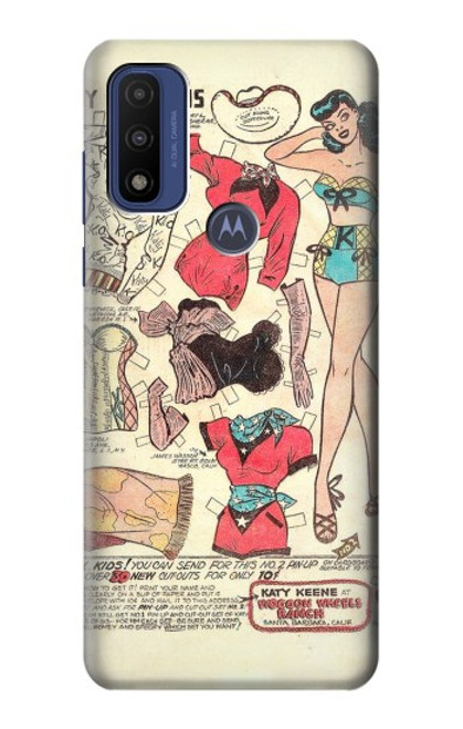 S3820 Poupée de papier de mode de cow-girl vintage Etui Coque Housse pour Motorola G Pure