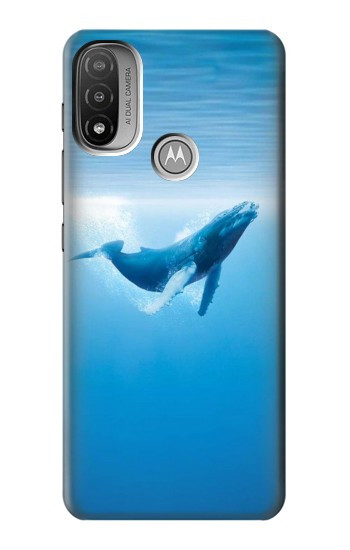 S0843 Baleine bleue Etui Coque Housse pour Motorola Moto E20,E30,E40
