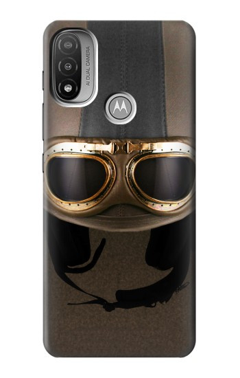 S2645 Lunettes millésimé Casque de moto marron Etui Coque Housse pour Motorola Moto E20,E30,E40